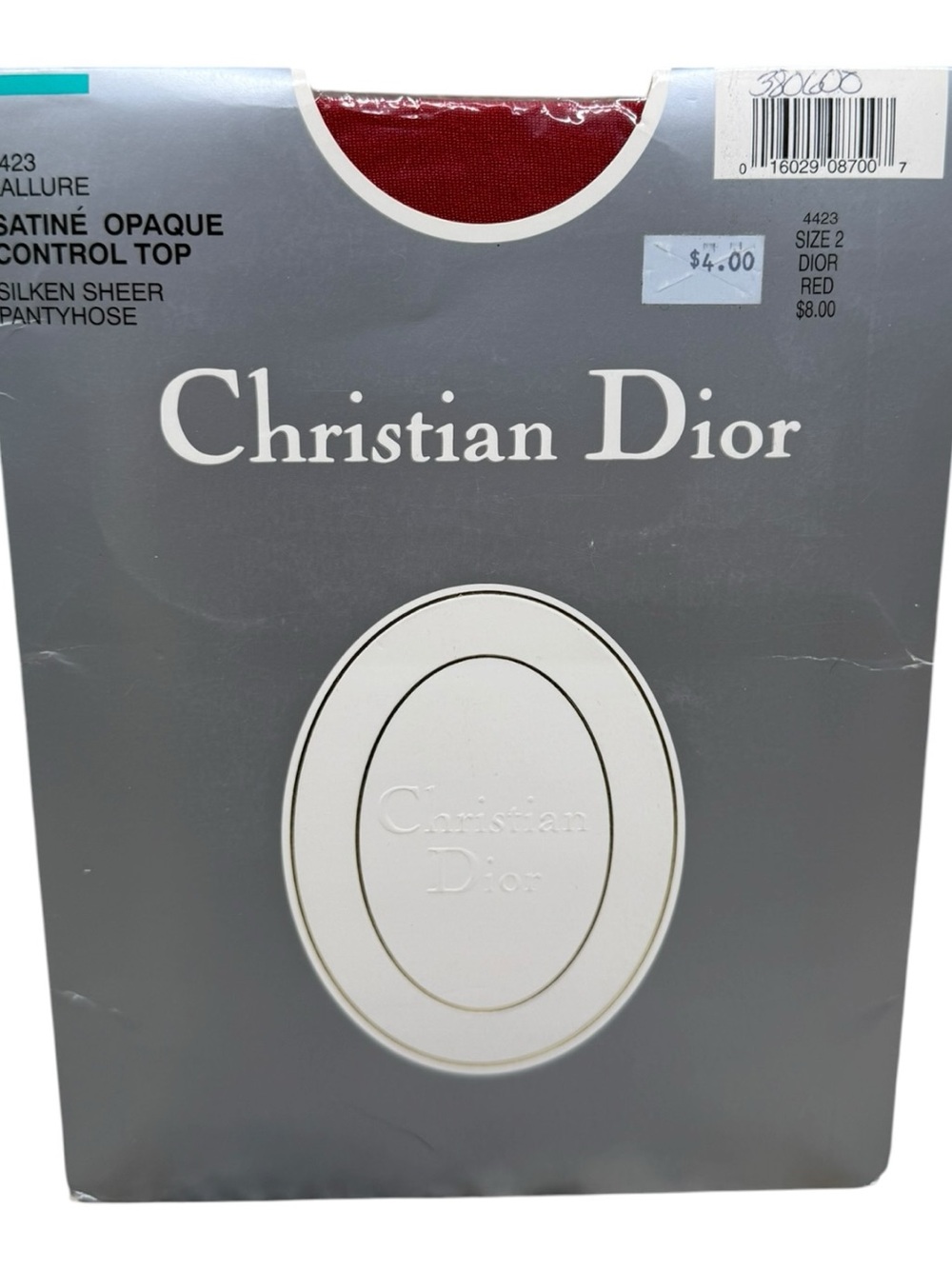 Christian Dior L’allure Silken Sheer Control Top Pantyhose Size 2 Dior Red 4423